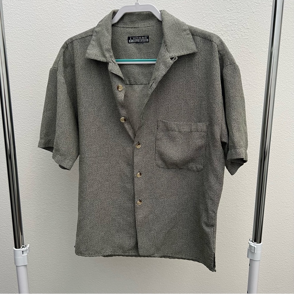 Haggar Men's Casual Gray Button Down Shirt